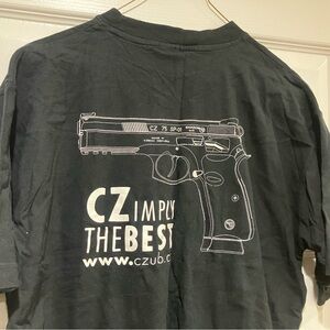 Vintage 2000s CZ Pistol Black T-Shirt - Large